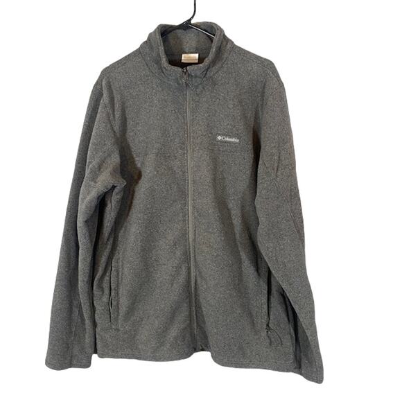 Columbia Gray Steens Mountain Fleece Long Sleeve Full Zip Jacket Mens Sz L - Picture 1 of 8